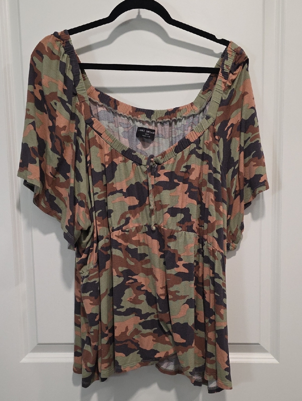 Lane Bryant Camo Scoop-Neck Knit Top